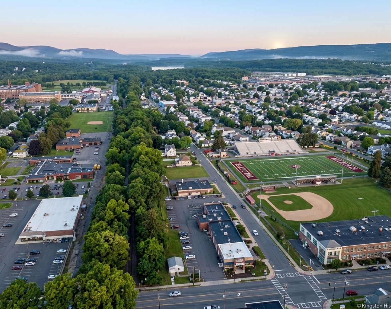 Areal view of Kingston, PA
