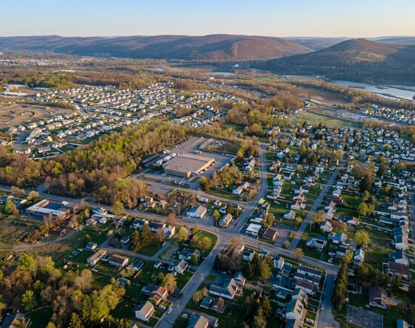 City areal view of Duryea, PA